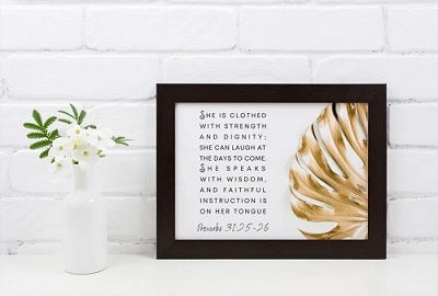 14 She Is Clothed In Strength And Dignity Wall Art & Decor