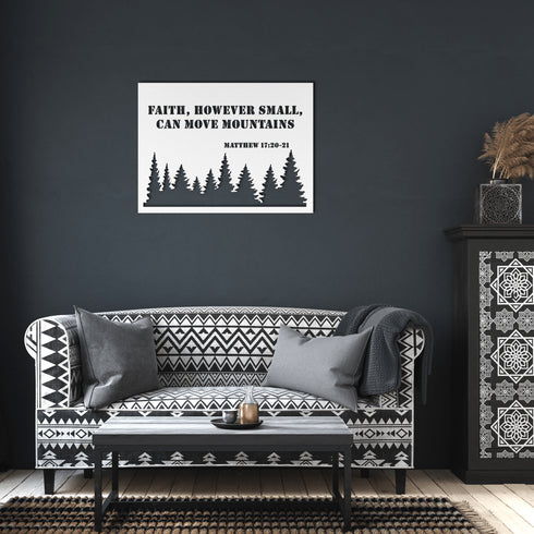 #131 - Matthew 17:20–21 Metal Sign “Faith, However Small, Can Move Mountains”