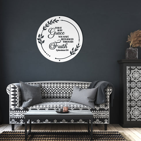 #136 Ephesians 2 8 Metal Sign