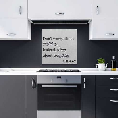 #138 Philippians 4:6–7 Metal Sign — “Don’t Worry About Anything; Pray About Everything”