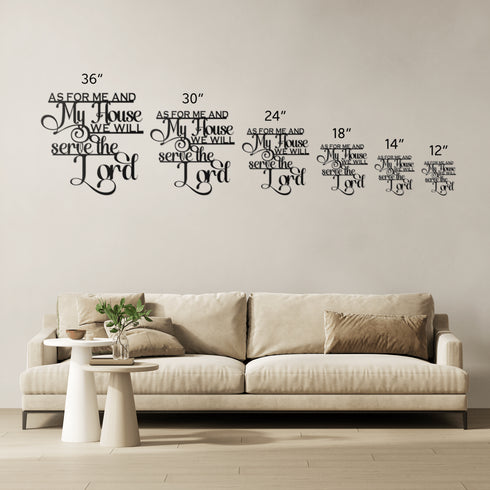 #139 As For Me and My House Joshua 24:15 Cursive Metal Sign