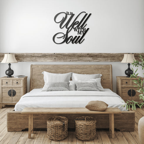 #141 - It is Well With my Soul Cursive Metal Wall Art