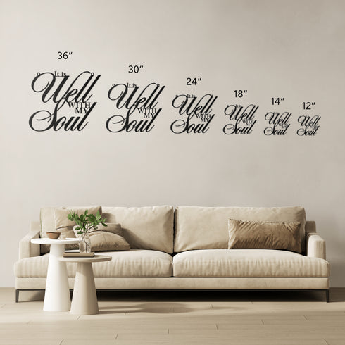 #141 - It is Well With my Soul Cursive Metal Wall Art
