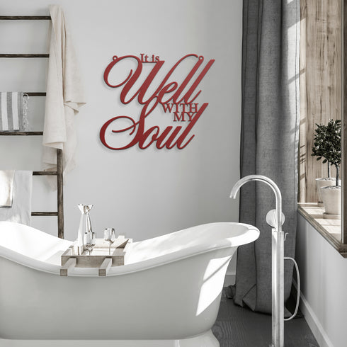 #141 - It is Well With my Soul Cursive Metal Wall Art