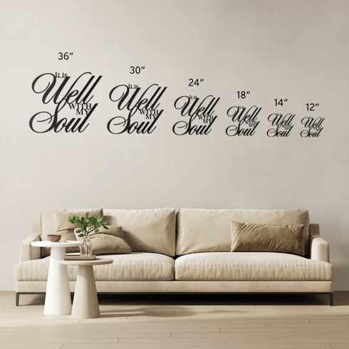 #141 - It is Well With my Soul Cursive Metal Wall Art