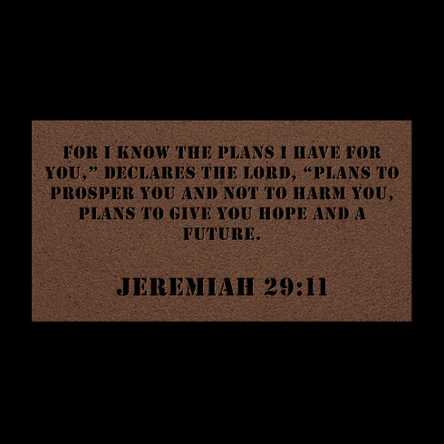 #142 - Jeremiah 29:11 Block Letters Rectangle Metal Wall Art