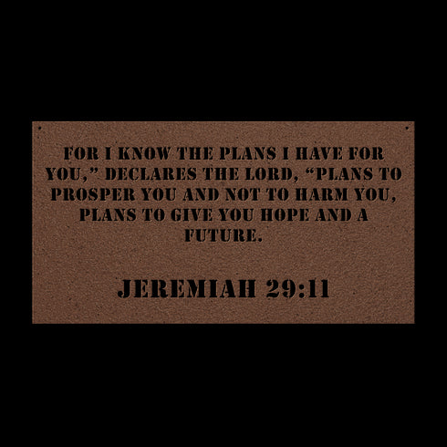#142 - Jeremiah 29:11 Block Letters Rectangle Metal Wall Art