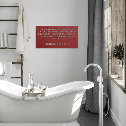 #142 - Jeremiah 29:11 Block Letters Rectangle Metal Wall Art