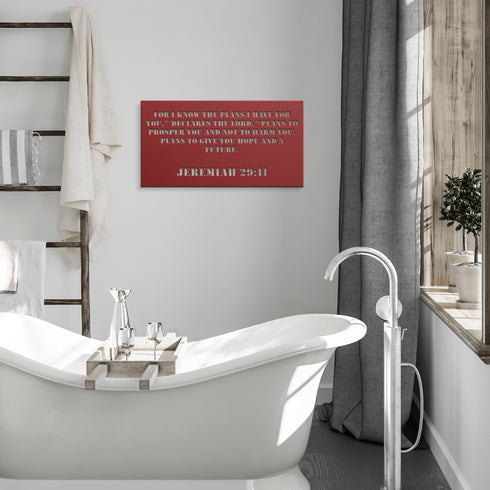 #142 - Jeremiah 29:11 Block Letters Rectangle Metal Wall Art