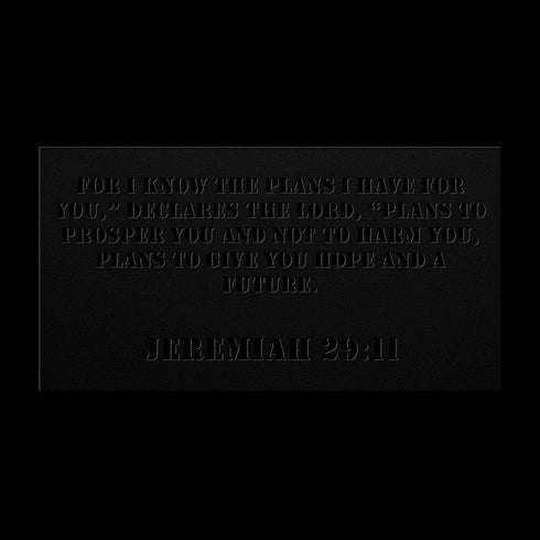 #142 - Jeremiah 29:11 Block Letters Rectangle Metal Wall Art