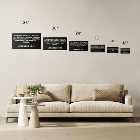 #142 - Jeremiah 29:11 Block Letters Rectangle Metal Wall Art