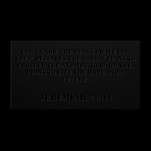 #142 - Jeremiah 29:11 Block Letters Rectangle Metal Wall Art