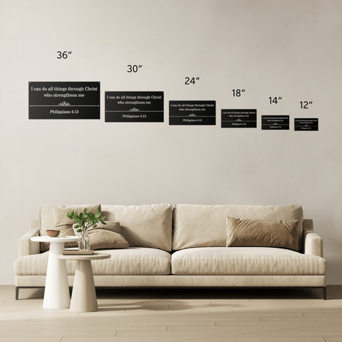 #143 - Philippians 4:13 Block letters Rectangle Metal Wall Art