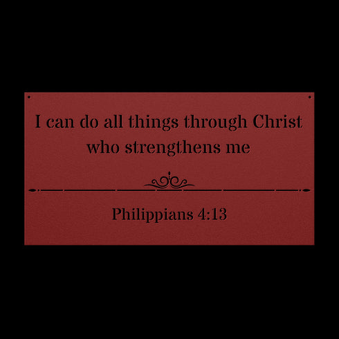 #143 - Philippians 4:13 Block letters Rectangle Metal Wall Art