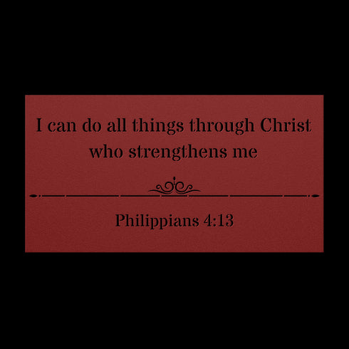 #143 - Philippians 4:13 Block letters Rectangle Metal Wall Art