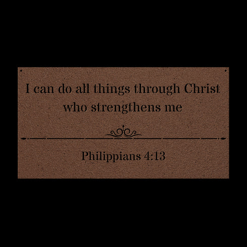 #143 - Philippians 4:13 Block letters Rectangle Metal Wall Art