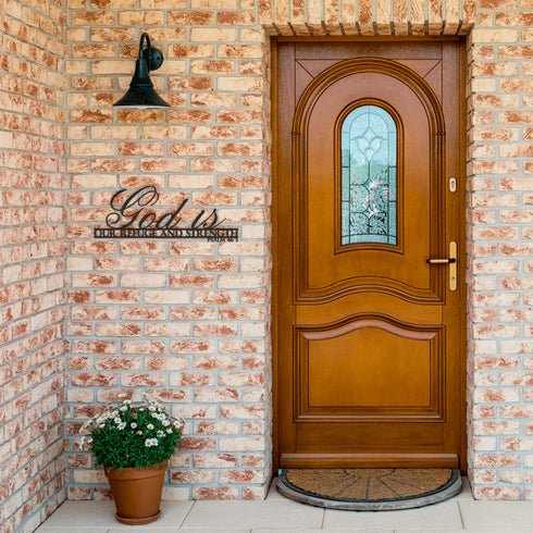 #145 - Psalm 46:1 “God is our refuge and strength” metal wall art