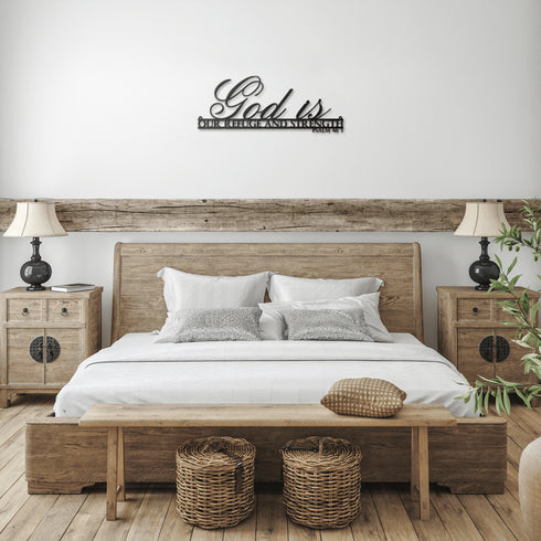 #145 - Psalm 46:1 “God is our refuge and strength” metal wall art