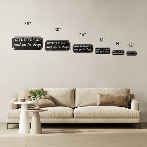 #152 Give it to God and Go to Sleep Rectangle Metal Wall Art