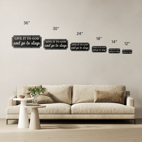 #152 Give it to God and Go to Sleep Rectangle Metal Wall Art