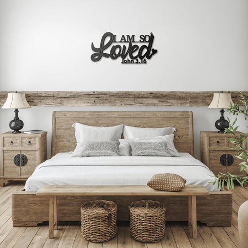 #154 - John 3:16 “I Am So Loved” metal wall art