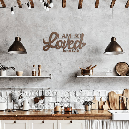 #154 - John 3:16 “I Am So Loved” metal wall art