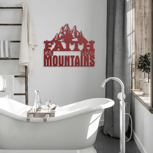 #156 - Faith Can Move Mountains Metal Wall Art