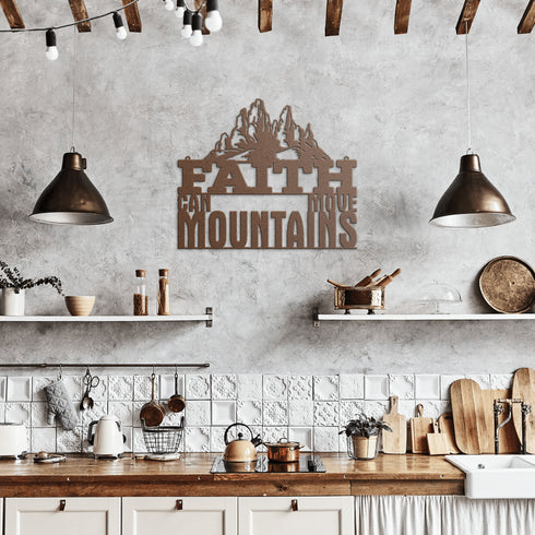 #156 - Faith Can Move Mountains Metal Wall Art