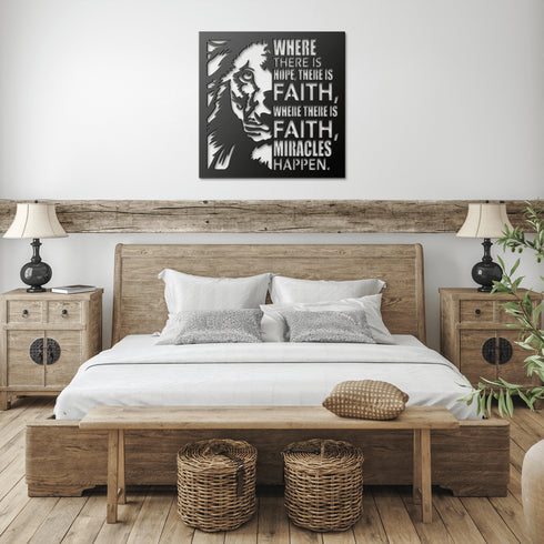#161 - Lion Where There is Faith Metal Wall Art