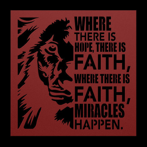 #161 - Lion Where There is Faith Metal Wall Art