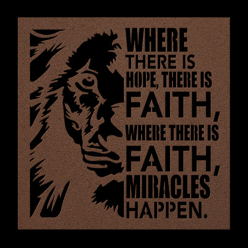 #161 - Lion Where There is Faith Metal Wall Art