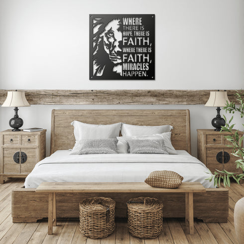 #161 - Lion Where There is Faith Metal Wall Art
