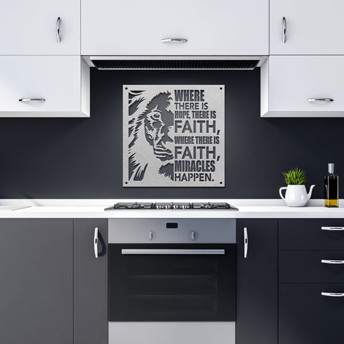#161 - Lion Where There is Faith Metal Wall Art