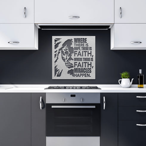 #161 - Lion Where There is Faith Metal Wall Art