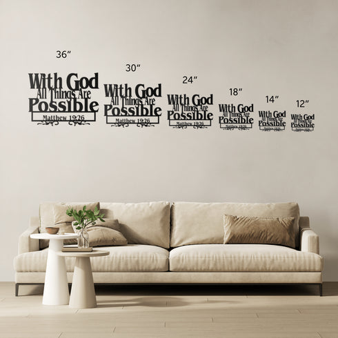 #169 - Matthew 19:26 Bible Verse Metal Wall Art