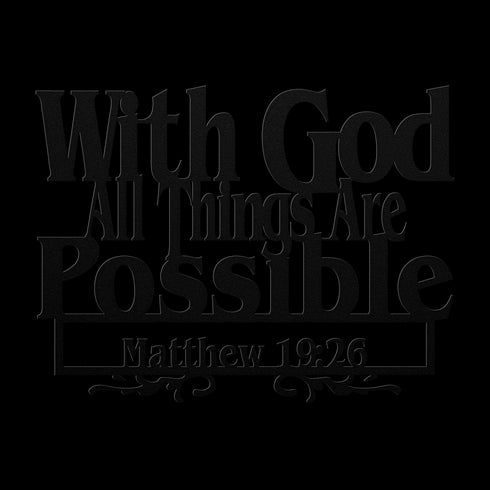 #169 - Matthew 19:26 Bible Verse Metal Wall Art
