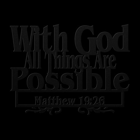 #169 - Matthew 19:26 Bible Verse Metal Wall Art