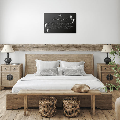 #172 - Footprints in the Sand Rectangle Metal Wall Art