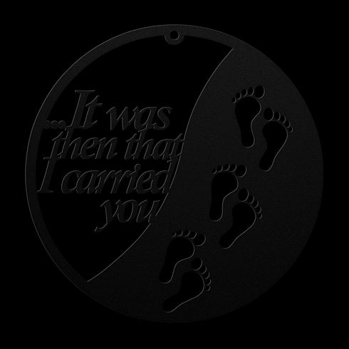 #173 - Footprints in the Sand Round Metal Wall Art