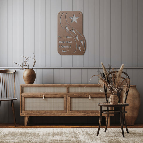 #176 - Footprints in the Sand Star Metal Wall Art