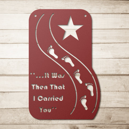 #176 - Footprints in the Sand Star Metal Wall Art