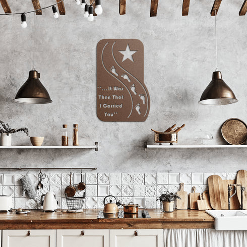 #176 - Footprints in the Sand Star Metal Wall Art