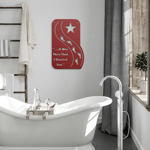 #176 - Footprints in the Sand Star Metal Wall Art