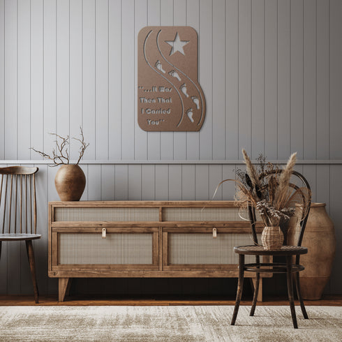 #176 - Footprints in the Sand Star Metal Wall Art