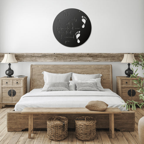 #178 - Footprints in the Sand Round Metal Wall Art