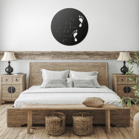 #178 - Footprints in the Sand Round Metal Wall Art