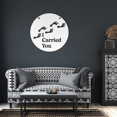 #181 - Footprints in the Sand Circle Metal Wall Art