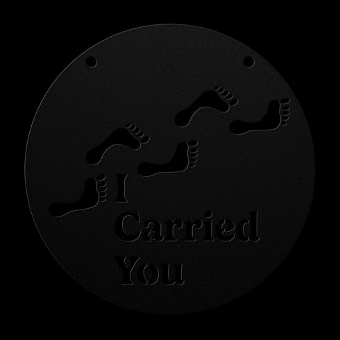 #181 - Footprints in the Sand Circle Metal Wall Art