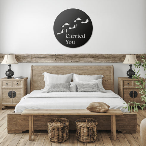 #181 - Footprints in the Sand Circle Metal Wall Art