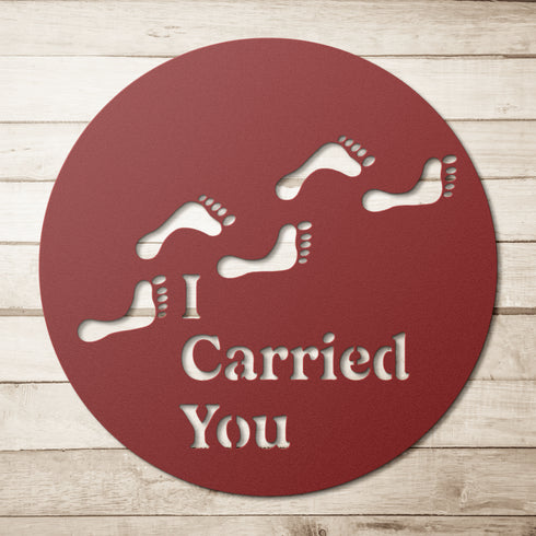 #181 - Footprints in the Sand Circle Metal Wall Art